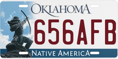 OK license plate 656AFB