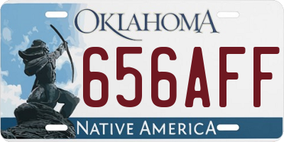 OK license plate 656AFF