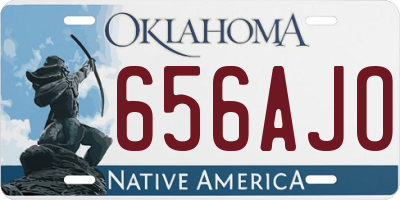 OK license plate 656AJO