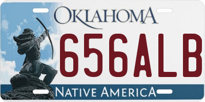 OK license plate 656ALB