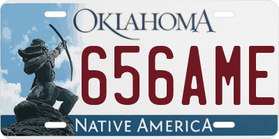OK license plate 656AME