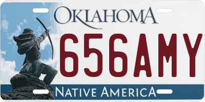 OK license plate 656AMY