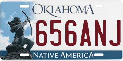 OK license plate 656ANJ