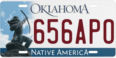 OK license plate 656APO