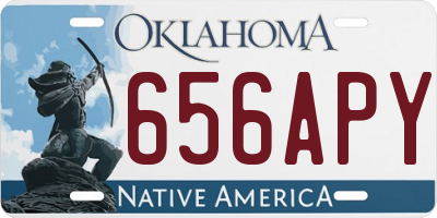 OK license plate 656APY