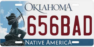 OK license plate 656BAD