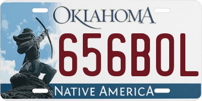 OK license plate 656BOL