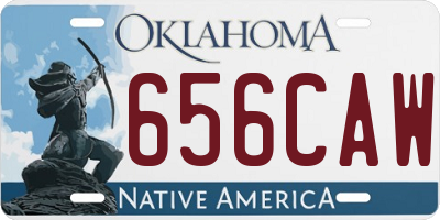 OK license plate 656CAW