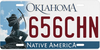 OK license plate 656CHN