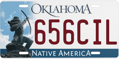 OK license plate 656CIL