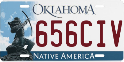 OK license plate 656CIV