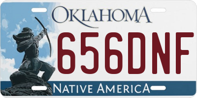 OK license plate 656DNF