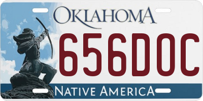 OK license plate 656DOC