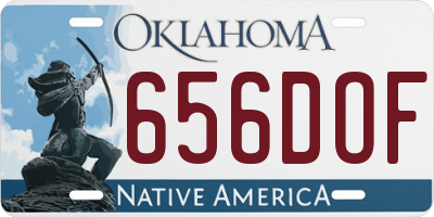 OK license plate 656DOF