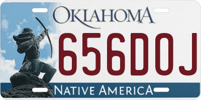 OK license plate 656DOJ