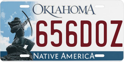 OK license plate 656DOZ