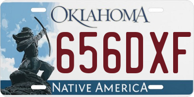 OK license plate 656DXF