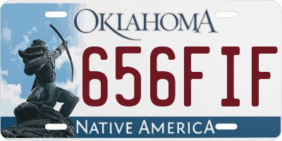 OK license plate 656FIF