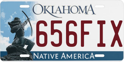 OK license plate 656FIX