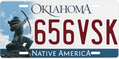 OK license plate 656VSK