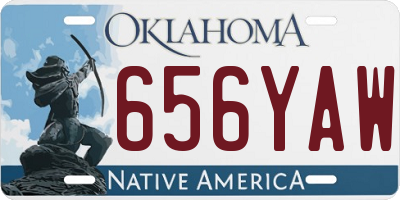 OK license plate 656YAW