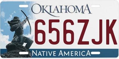OK license plate 656ZJK