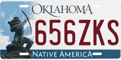 OK license plate 656ZKS