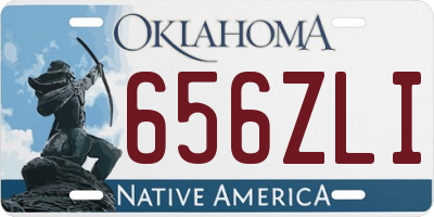 OK license plate 656ZLI