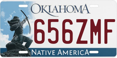 OK license plate 656ZMF