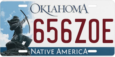 OK license plate 656ZOE