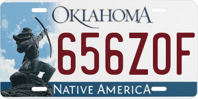 OK license plate 656ZOF