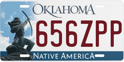 OK license plate 656ZPP