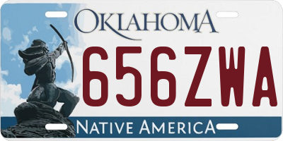 OK license plate 656ZWA