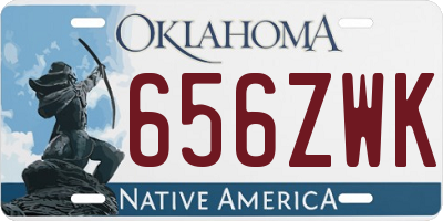 OK license plate 656ZWK