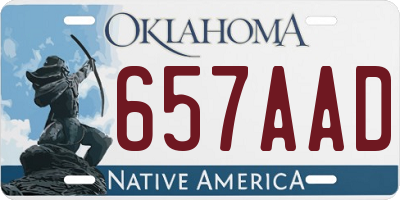 OK license plate 657AAD