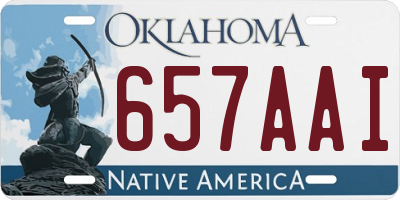 OK license plate 657AAI