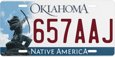 OK license plate 657AAJ