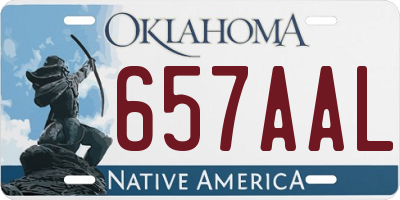 OK license plate 657AAL