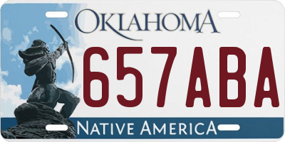 OK license plate 657ABA