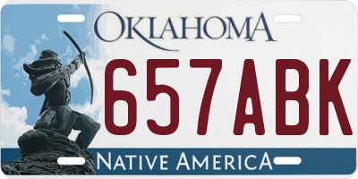 OK license plate 657ABK