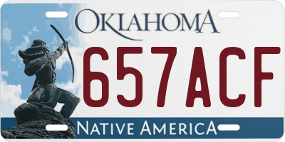 OK license plate 657ACF