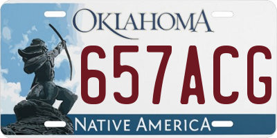 OK license plate 657ACG