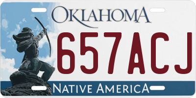 OK license plate 657ACJ