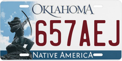OK license plate 657AEJ
