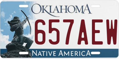 OK license plate 657AEW