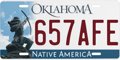 OK license plate 657AFE