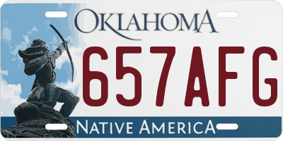 OK license plate 657AFG