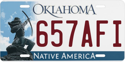 OK license plate 657AFI
