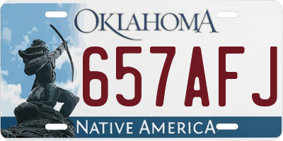 OK license plate 657AFJ