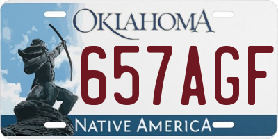 OK license plate 657AGF